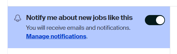Screenshot of where to turn on job notifications